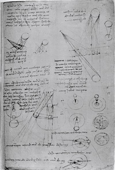 Astronomical Diagrams, from the Codex Leicester, 1508-12 by Leonardo da Vinci